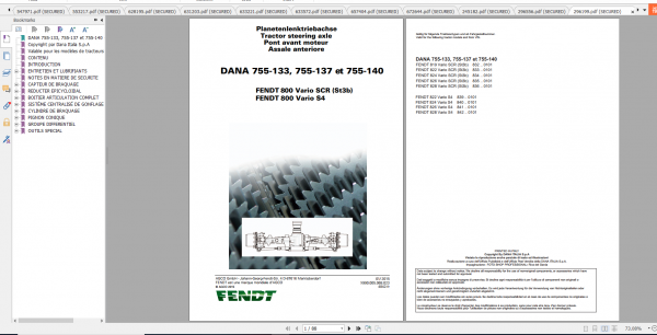 Fendt Tractor 800 Vario S4 VIN 839 842 Diagram Operation Workshop Manual FR 3