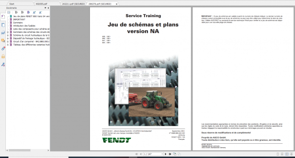 Fendt Tractor 800 Vario S4 VIN 839 842 Diagram Operation Workshop Manual FR 9