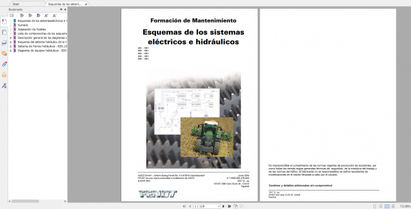 Fendt Tractor 800 Vario Scr3b VIN 832 836 Diagram Operation Manual Workshop Manual ES 10