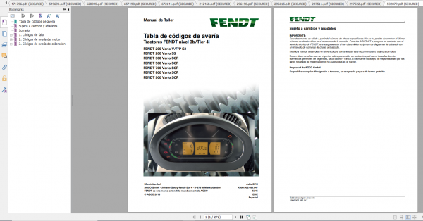 Fendt Tractor 800 Vario Scr3b VIN 832 836 Diagram Operation Manual Workshop Manual ES 3