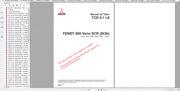 Fendt Tractor 800 Vario Scr3b VIN 832 836 Diagram Operation Manual Workshop Manual ES 4