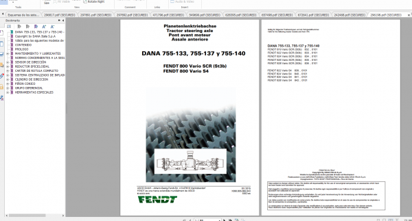 Fendt Tractor 800 Vario Scr3b VIN 832 836 Diagram Operation Manual Workshop Manual ES 7