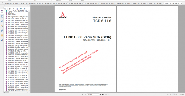 Fendt Tractor 800 Vario Scr3b VIN 832 836 Diagram Operation Workshop Manual FR 7