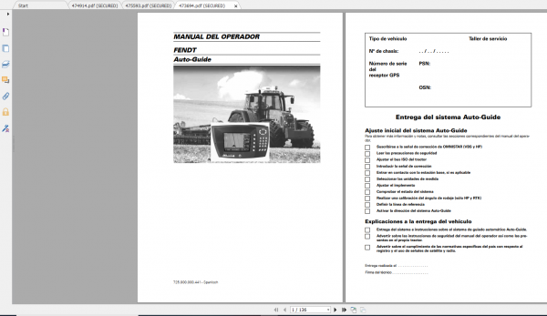 Fendt Tractor 900 Vario Com3 VIN 919 934 Diagram Operation Manual Workshop Manual ES 11