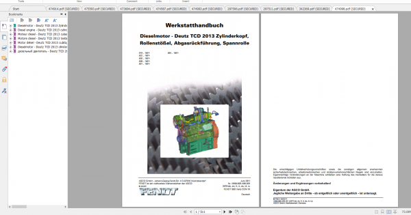 Fendt Tractor 900 Vario Com3 VIN 919 934 Diagram Operation Manual Workshop Manual ES 5