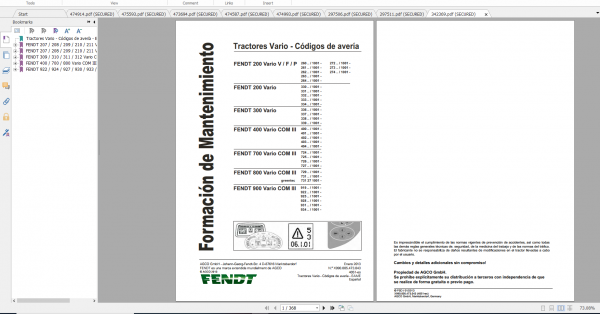 Fendt Tractor 900 Vario Com3 VIN 919 934 Diagram Operation Manual Workshop Manual ES 6