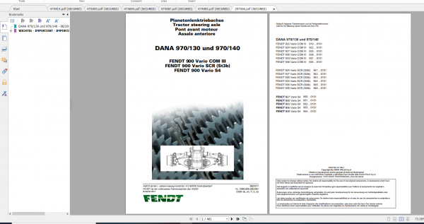 Fendt Tractor 900 Vario Com3 VIN 919 934 Diagram Operation Manual Workshop Manual ES 8