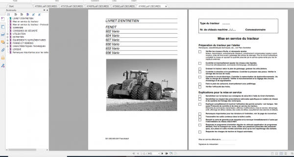 Fendt Tractor 900 Vario Com3 VIN 919 934 Diagram Operation Workshop Manual FR 7