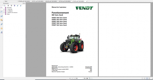 Fendt Tractor 900 Vario Gen6 VIN 957 961 Diagram Operation Workshop Manual FR 5