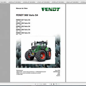 Fendt Tractor 900 Vario S4 VIN 950 954 Diagram Operation Manual Workshop Manual EN 3
