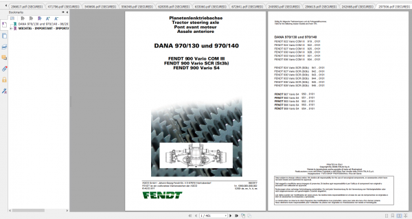 Fendt Tractor 900 Vario S4 VIN 950 954 Diagram Operation Manual Workshop Manual EN 4