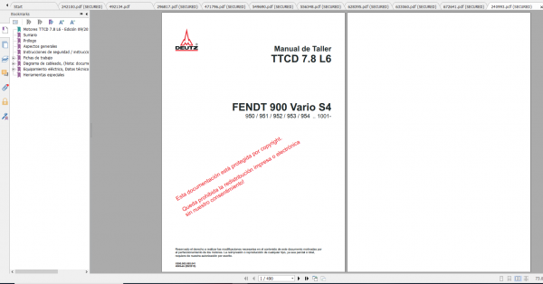 Fendt Tractor 900 Vario S4 VIN 950 954 Diagram Operation Manual Workshop Manual EN 5