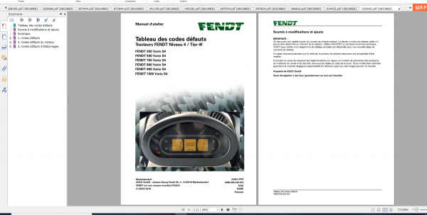 Fendt Tractor 900 Vario S4 VIN 950 954 Diagram Operation Workshop Manual FR 1