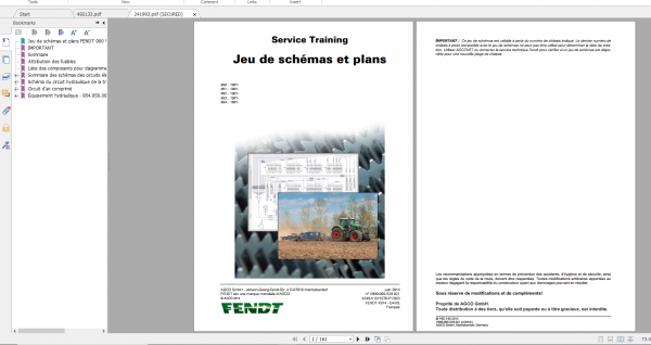 Fendt Tractor 900 Vario S4 VIN 950 954 Diagram Operation Workshop Manual FR 9