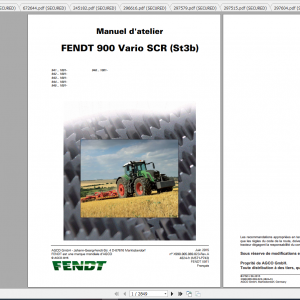 Fendt Tractor 900 Vario Scr3b VIN 941 946 Diagram Operation Workshop Manual FR 2