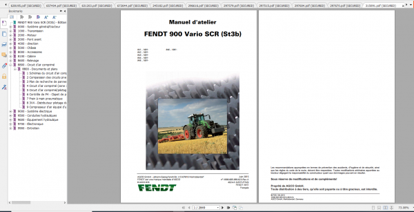 Fendt Tractor 900 Vario Scr3b VIN 941 946 Diagram Operation Workshop Manual FR 2
