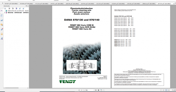Fendt Tractor 900 Vario Scr3b VIN 941 946 Diagram Operation Workshop Manual FR 4