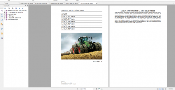 Fendt Tractor 900 Vario Scr3b VIN 941 946 Diagram Operation Workshop Manual FR 5