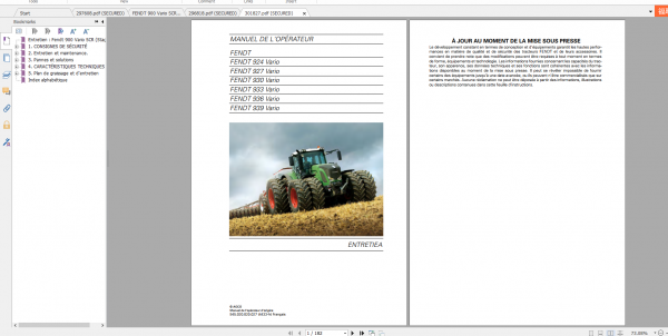 Fendt Tractor 900 Vario Scr3b VIN 941 946 Diagram Operation Workshop Manual FR 6