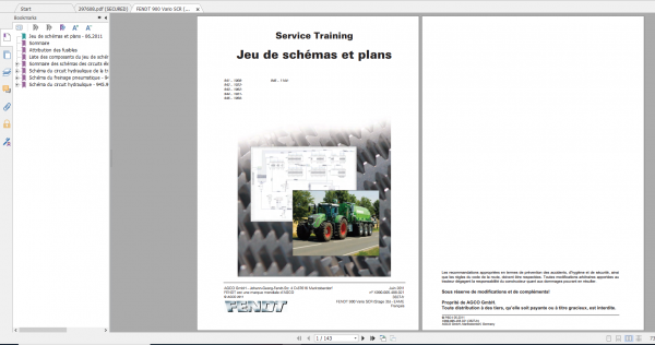 Fendt Tractor 900 Vario Scr3b VIN 941 946 Diagram Operation Workshop Manual FR 7