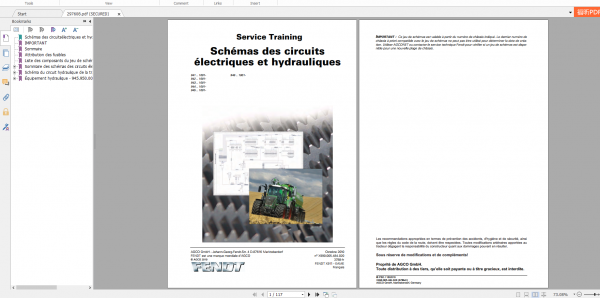 Fendt Tractor 900 Vario Scr3b VIN 941 946 Diagram Operation Workshop Manual FR 8