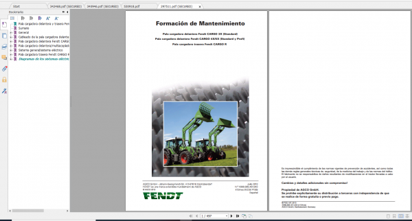 Fendt Tractor Famer 200 Com3 VIN 330 334 Operator Workshop Manual ES 4