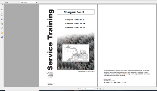 Fendt Tractor Famer 200 VIN 205 206 328 329 Workshop Manual FR 10
