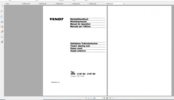 Fendt Tractor Famer 200 VIN 205 206 328 329 Workshop Manual FR 5
