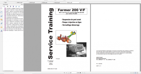 Fendt Tractor Famer 200 VIN 205 206 328 329 Workshop Manual FR 6