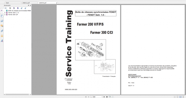 Fendt Tractor Famer 200 VIN 205 206 328 329 Workshop Manual FR 9