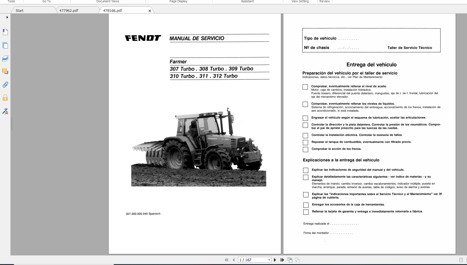 Fendt Tractor Farmer 300 Ls Lsa E VIN 307 312 Operation Manual Workshop Manual ES 4