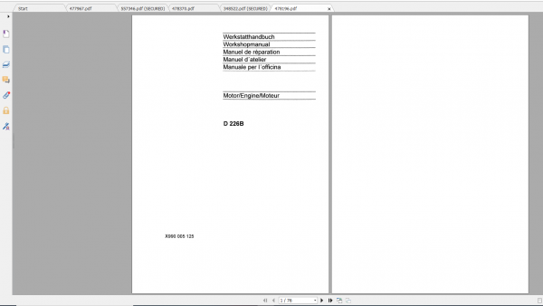 Fendt Tractor Farmer 300 Ls Lsa VIN 158 199 Operation Manual Workshop Manual ES 1