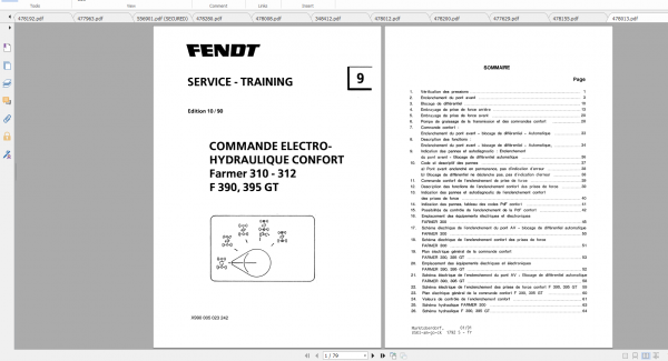 Fendt Tractor Farmer 300 Ls Lsa VIN 158 199 Operation Workshop Manual FR 2