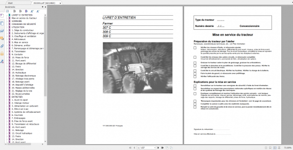 Fendt Tractor Farmer 300C VIN 117 119 Operation Workshop Manual FR 4