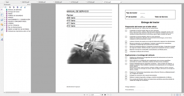 Fendt Tractor Farmer 400 Com12 VIN 409 412 Diagram Operation Manual Workshop Manual ES 6