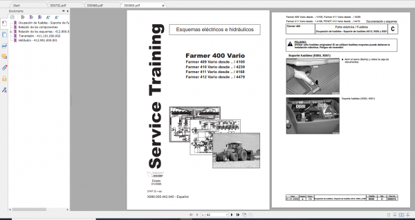 Fendt Tractor Farmer 400 Com12 VIN 409 412 Diagram Operation Manual Workshop Manual ES 8
