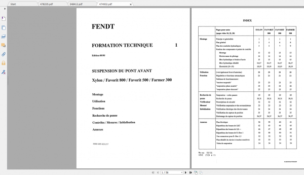 Fendt Tractor Favorit 500 VIN 509 515 Operation Workshop Manual FR 2