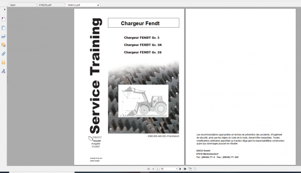 Fendt Tractor Favorit 500 VIN 509 515 Operation Workshop Manual FR 3