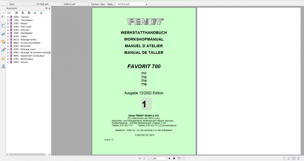 Fendt Tractor Favorit 700 Com1 711 716 Operation Workshop Manual FR 3