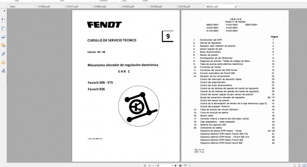 Fendt Tractor Favorit 900 Vario Com1 VIN 916 926 Operation Manual Workshop Manual ES 1