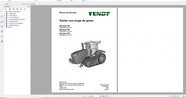 Fendt Tractor Fendt 900 Mt S4 Operation Manual Workshop Manual ES 3