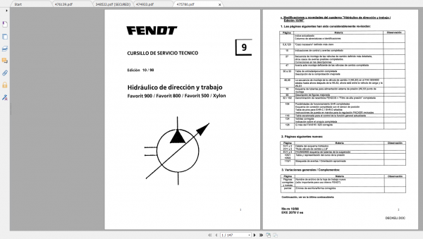 Fendt Tractor Xylon VIN 520 524 Operation Manual Workshop Manual EN 3