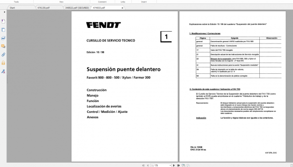 Fendt Tractor Xylon VIN 520 524 Operation Manual Workshop Manual EN 4