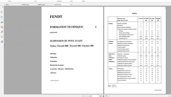 Fendt Tractor Xylon VIN 520 524 Operation Workshop Manual FR 4