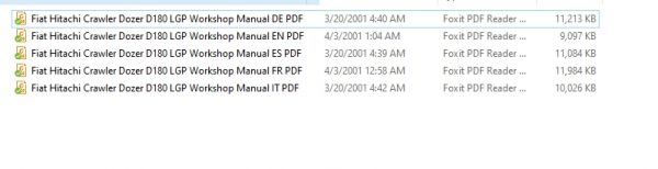 Fiat Hitachi Crawler Dozer D180 Workshop Manual EN FR IT ES DE PDF 1