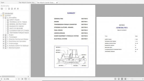 Fiat Hitachi Crawler Dozer FD255 Service Manual EN IT PDF 2