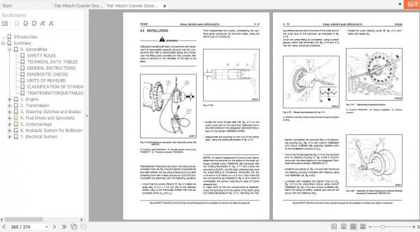 Fiat Hitachi Crawler Dozer FD255 Service Manual EN IT PDF 3