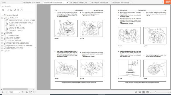 Fiat Hitachi Wheel Loader W110 W130 130PL EN FR IT ES DE Service Manual PDF 5