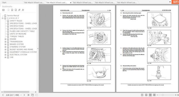 Fiat Hitachi Wheel Loader W170 170PL W190 EN FR IT ES DE Service Manual PDF 3