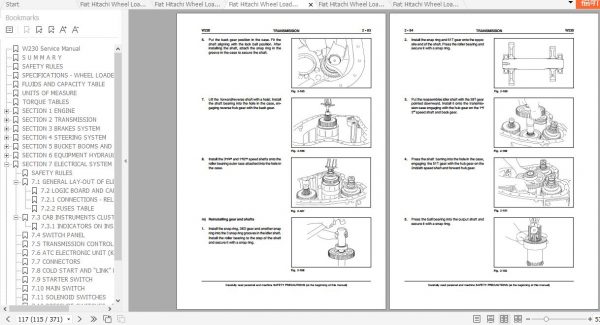 Fiat Hitachi Wheel Loader W230 EN FR IT ES DE Service Manual PDF 3